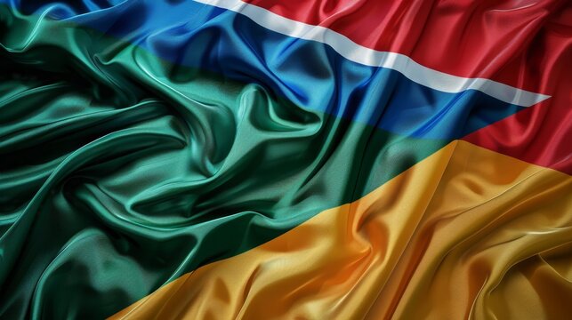 Realistic fabric flag of south africa celebrating independence day with vibrant colors