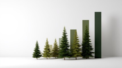 Stacked Bar Graph Enhancement with Natural Tree Icons Representing Growth and Progress