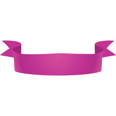 A Fuchsia Pink Ribbon Banner With A Transparent Background Isolated On White