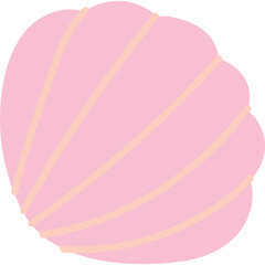 A Light Pink Seashell with Pale Orange Lines Isolated on a Transparent Background for Coastal Decor and Marine Themes