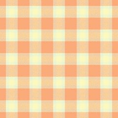 Mosaic seamless pattern vector, diamond textile background tartan. Top fabric plaid check texture in light and orange colors.