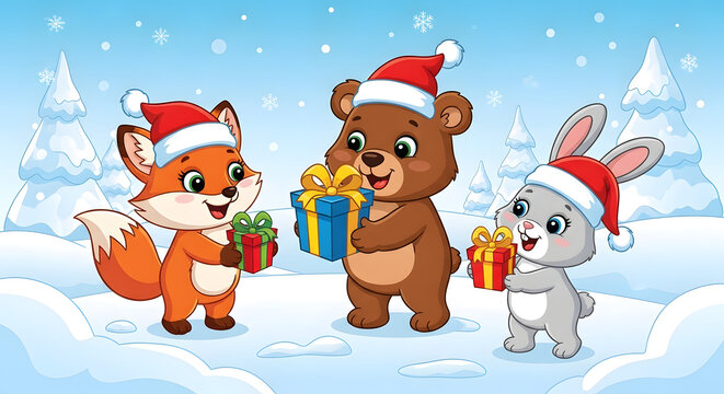 santa claus and reindeer