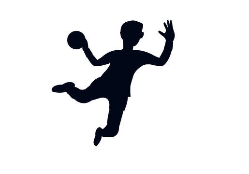 man playing handball sports men male person jumping throwing ball emoji symbol sign icon vector illustration isolated flat