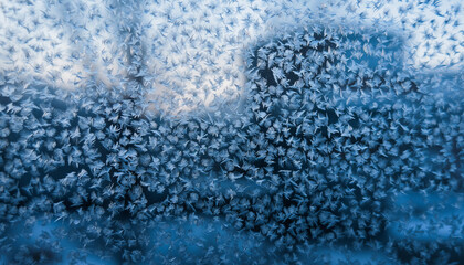 Frosty Window with Snowflakes