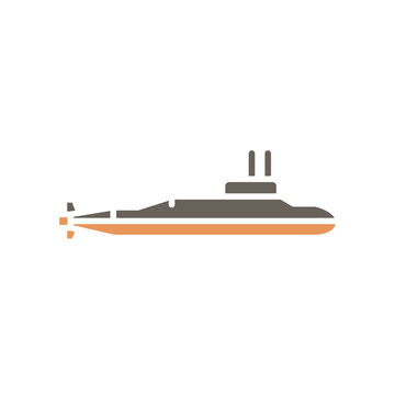 submarine black line icon. Vector isolated element