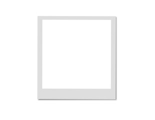 Blank white Polaroid photo frame with adhesive tape on top and bottom, isolated transparent PNG for creative collage, scrapbook, or photo mockup design.