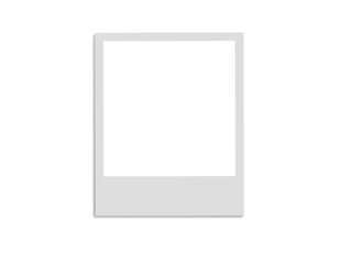 Blank white Polaroid photo frame with adhesive tape on top and bottom, isolated transparent PNG for creative collage, scrapbook, or photo mockup design.