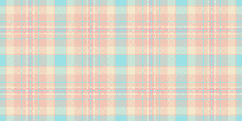 Art plaid seamless texture, repeat tartan check fabric. Worldwide background textile vector pattern in light and cyan colors.