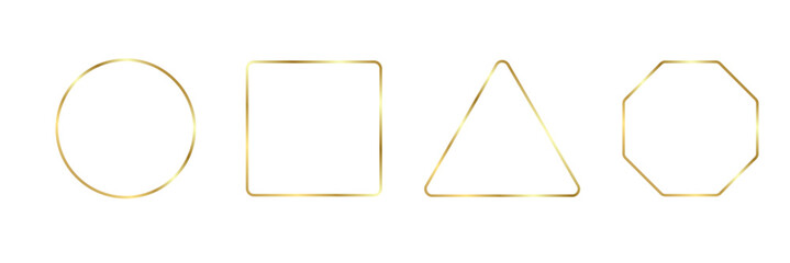 Golden geometric shapes with smooth rounded edges luxury minimal frame set