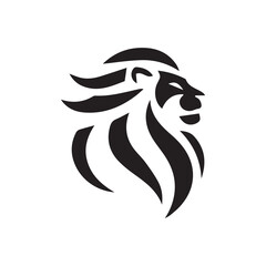 minimalist lion logo with white background
