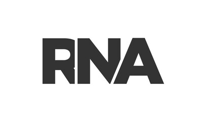 RNA logo design template with strong and modern bold text. Initial based vector logotype featuring simple and minimal typography. Trendy company identity.