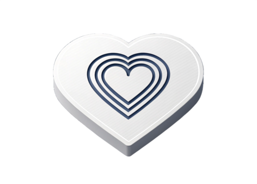 White heart for love and romance symbols