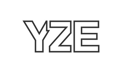 YZE logo design template with strong and modern bold text. Initial based vector logotype featuring simple and minimal typography. Trendy company identity.