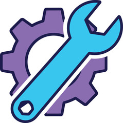 Wrench and gear icon repair service mechanics