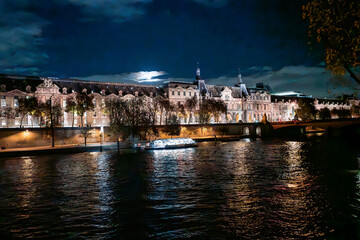 Naklejka premium vue nocturne de Paris en France
