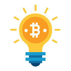 Bitcoin symbol inside a lightbulb, representing innovative ideas in cryptocurrency isolated on white background