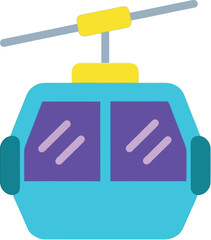 Fototapeta premium Modern gondola lift icon ski resort transport