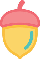 Cute acorn icon autumn harvest nature symbol