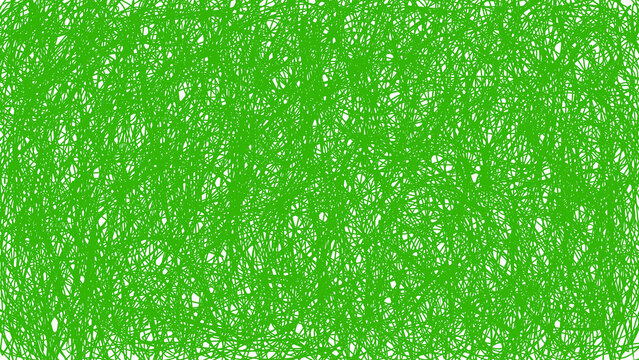 Abstract green scribbles covering the canvas, forming a tangled and energetic pattern.