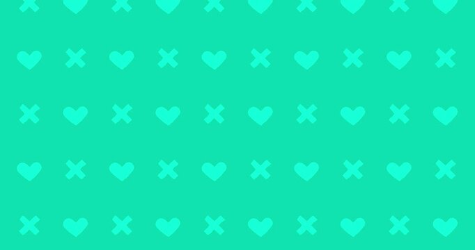 heart emo pattern mint green background