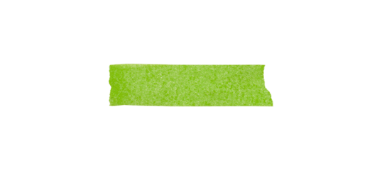 Green adhesive torn masking tape pieces isolated on a transparent background, Green Adhesive Tape Strip Torn Isolated on White Background,