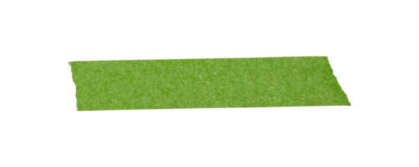 Green adhesive torn masking tape pieces isolated on a transparent background, Green Adhesive Tape Strip Torn Isolated on White Background,
