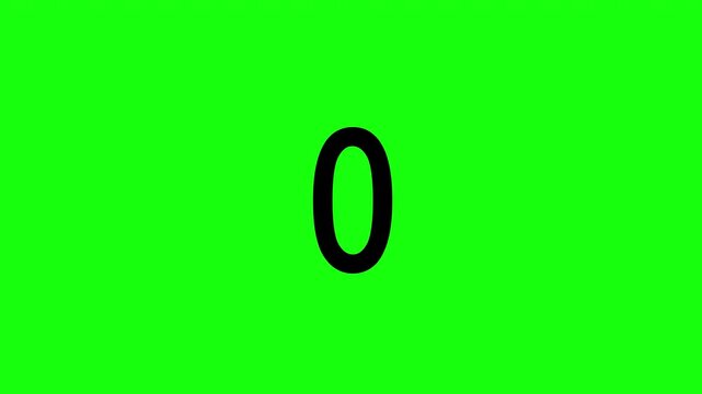 5 second countdown timer animation with slightly rotating zoom effect on green background
