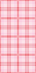 Seamless vector pattern with pink and red tartan plaid design, classic textile background, cozy Valentine’s Day style, romantic holiday vibes, diagonal stripes, decorative romantic fabric texture
