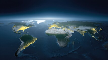 Global Map Overlay with Highlighted Areas Illustrating Earthquake Significance and Data