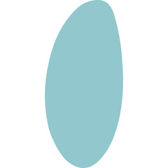 Abstract Light Blue Oval Shape Isolated on Transparent Background Representing Simplicity and Form