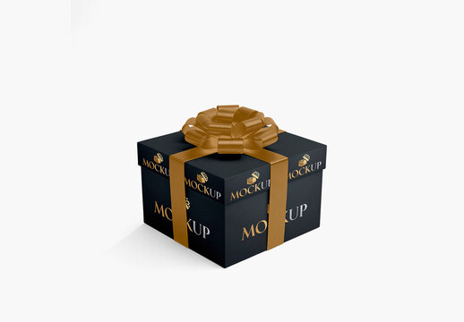Luxury Gift Box Packaging Present Mockup