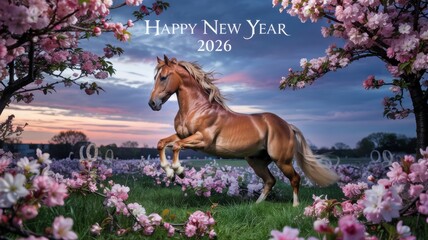 New Year's card for the Year of the Horse 2026.