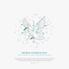 World Science Day design background for Peace and Development, 10 November