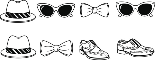 Vector art of men's fashion accessories collection