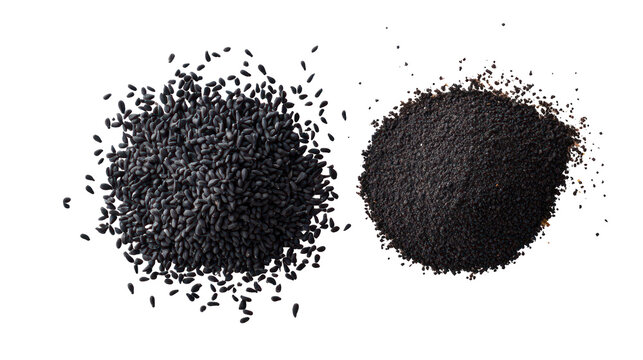 Two abstract textured circular shapes isolated on transparent background