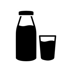 Milk bottle icon design template
