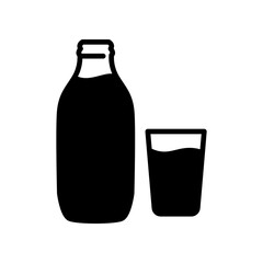Milk bottle icon design template