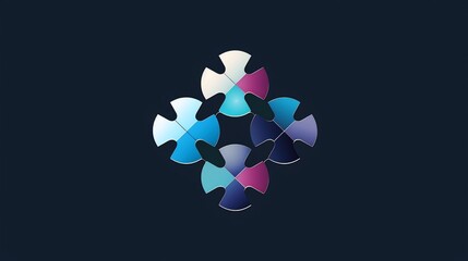 Interlocking puzzle pieces forming a symmetrical design