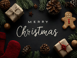 Obraz premium Merry Christmas background with christmas element. Vector illustration