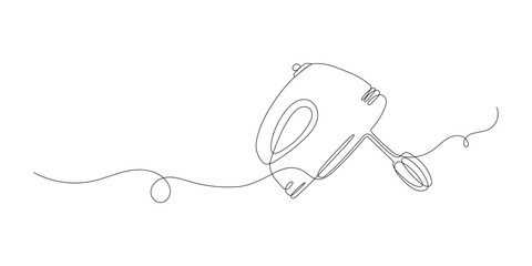 Obraz premium Electronic Kitchen Mixer Continuous One Line Drawing Illustration