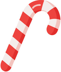 Festive Red and White Candy Cane Illustration