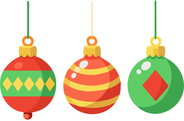Adorable Christmas ball Ornaments Cartoon for Holiday Celebration