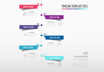 Modern Vertical Timeline Infographic Design with Colorful Elements