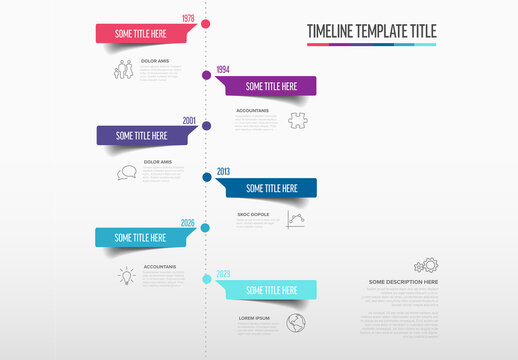 Modern Vertical Timeline Infographic Design with Colorful Elements