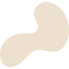 Abstract organic shape in a light beige color on a transparent background with soft lighting and smooth curves representing organic forms and natural elements