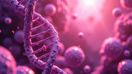 DNA structure genetic material microscopic view biological science molecular biology cellular environment vibrant colors abstract background