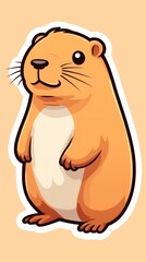 Capibara sticker rodent mammal animal.