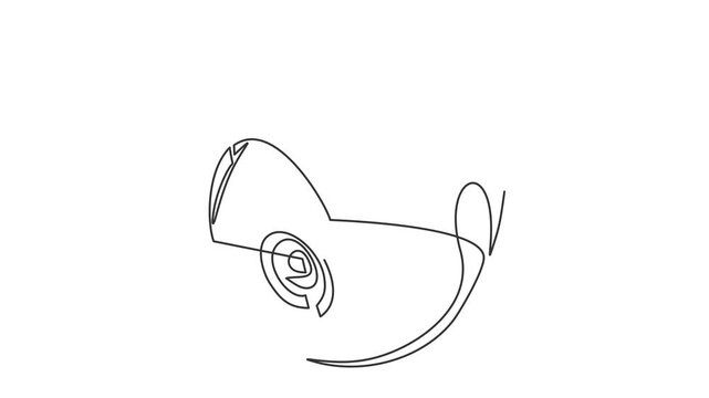 Animated self drawing of continuous line draw of 	
surveillance cameras. Full length one line animation. 4K