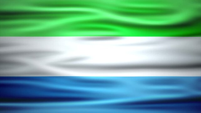 Waving National Flag of  sierra leone in the Wind 4K Animation