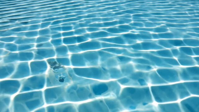 Gentle pool floor with slow moving water caustics and clear tile pattern